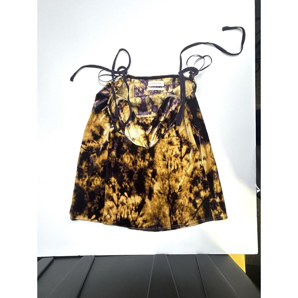 Urban Outfitters Mini Dress | Women's S | Gold Purple Tie Dye Velvet Strappy - Picture 4 of 10